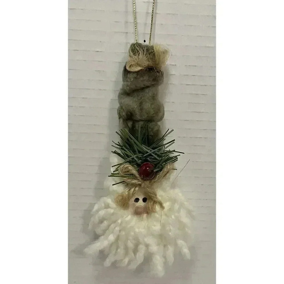 Santa Fabric Christmas Ornament 6‎ 1/4 Inches Holiday Vintage Handmade Whimsy - Picture 1 of 2
